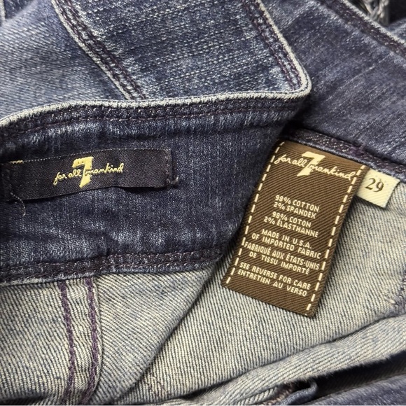 7 for All Mankind Flare Jeans Medium Wash Frayed Hem Denim 29 - Picture 7 of 7
